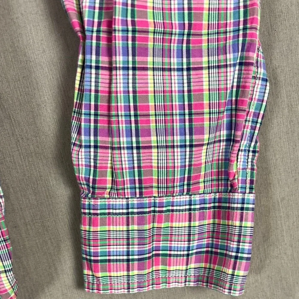 Ralph Lauren Shirt Kids L 14-16 Multi-color Plaid Button-down EUC
